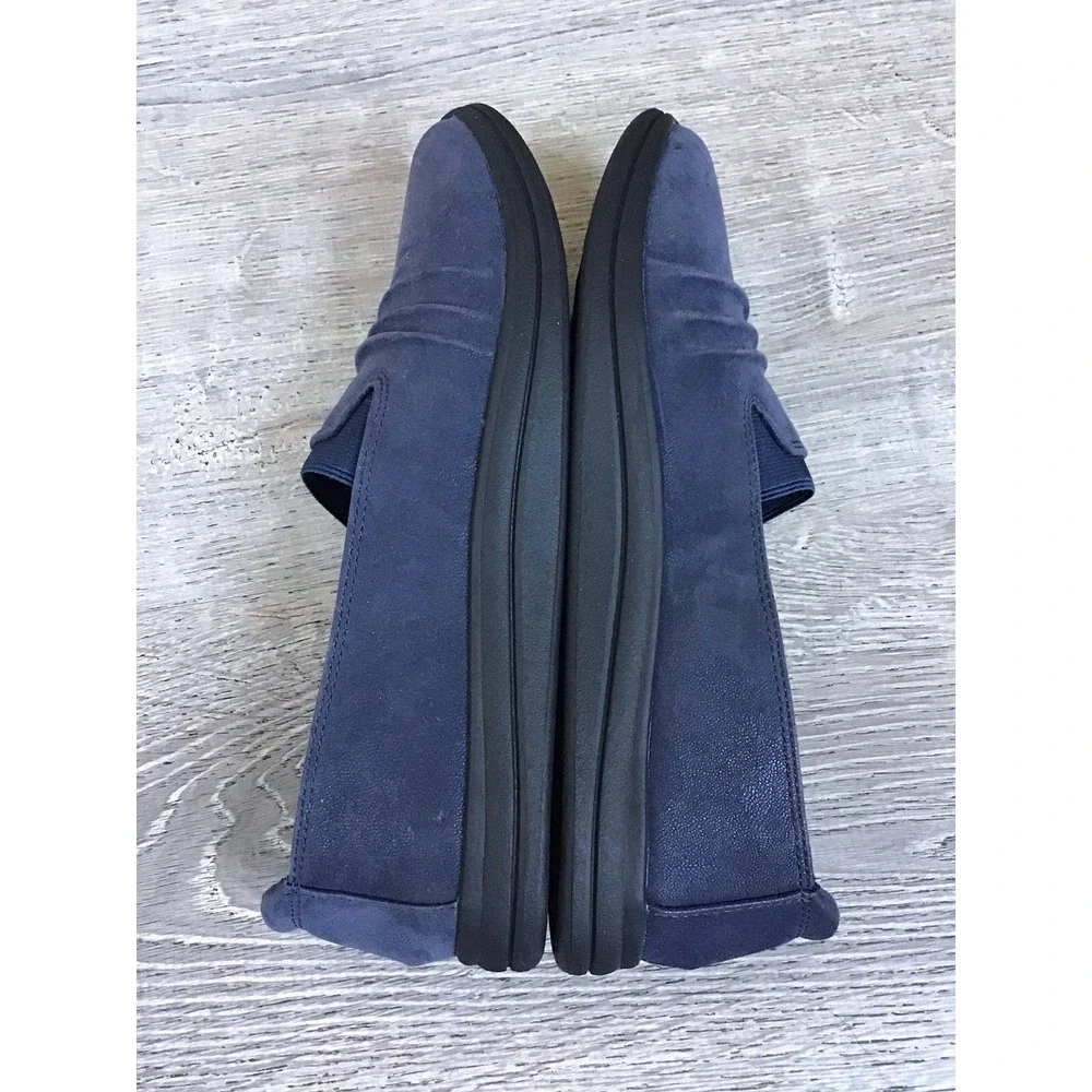Clarks Shoes Womens 8 Wide Breeze Sol Slip On Comfort Shoes 26175260 Navy Marine